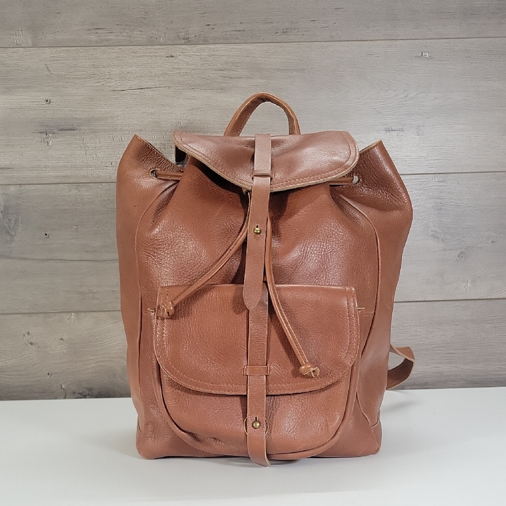Madewell The Transport Brown Leather Backpack Rucksack Tote Handbag Purse